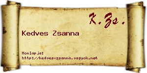 Kedves Zsanna névjegykártya